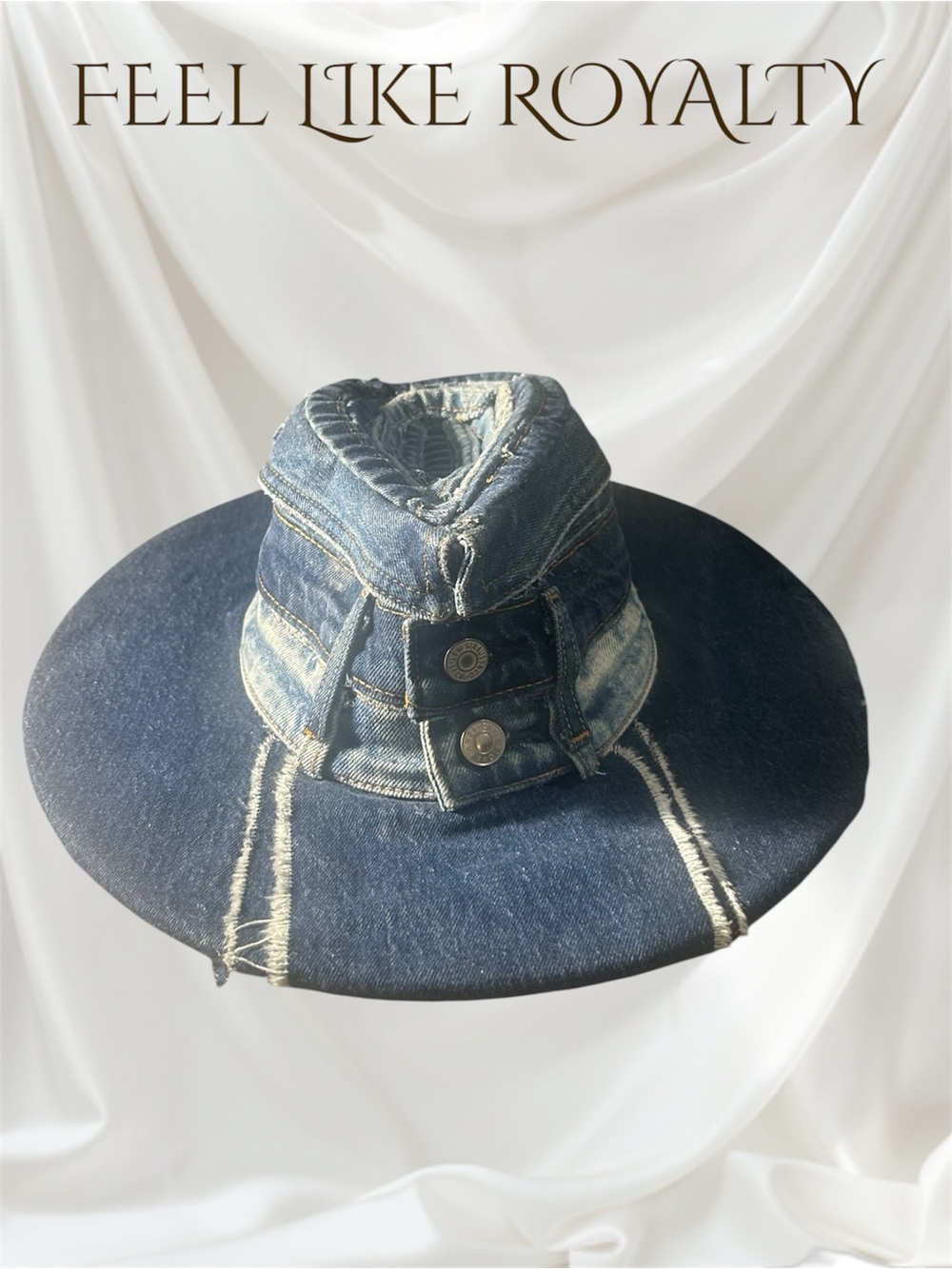Levi's Dark Blue Denim Wide-Brim Button Hat